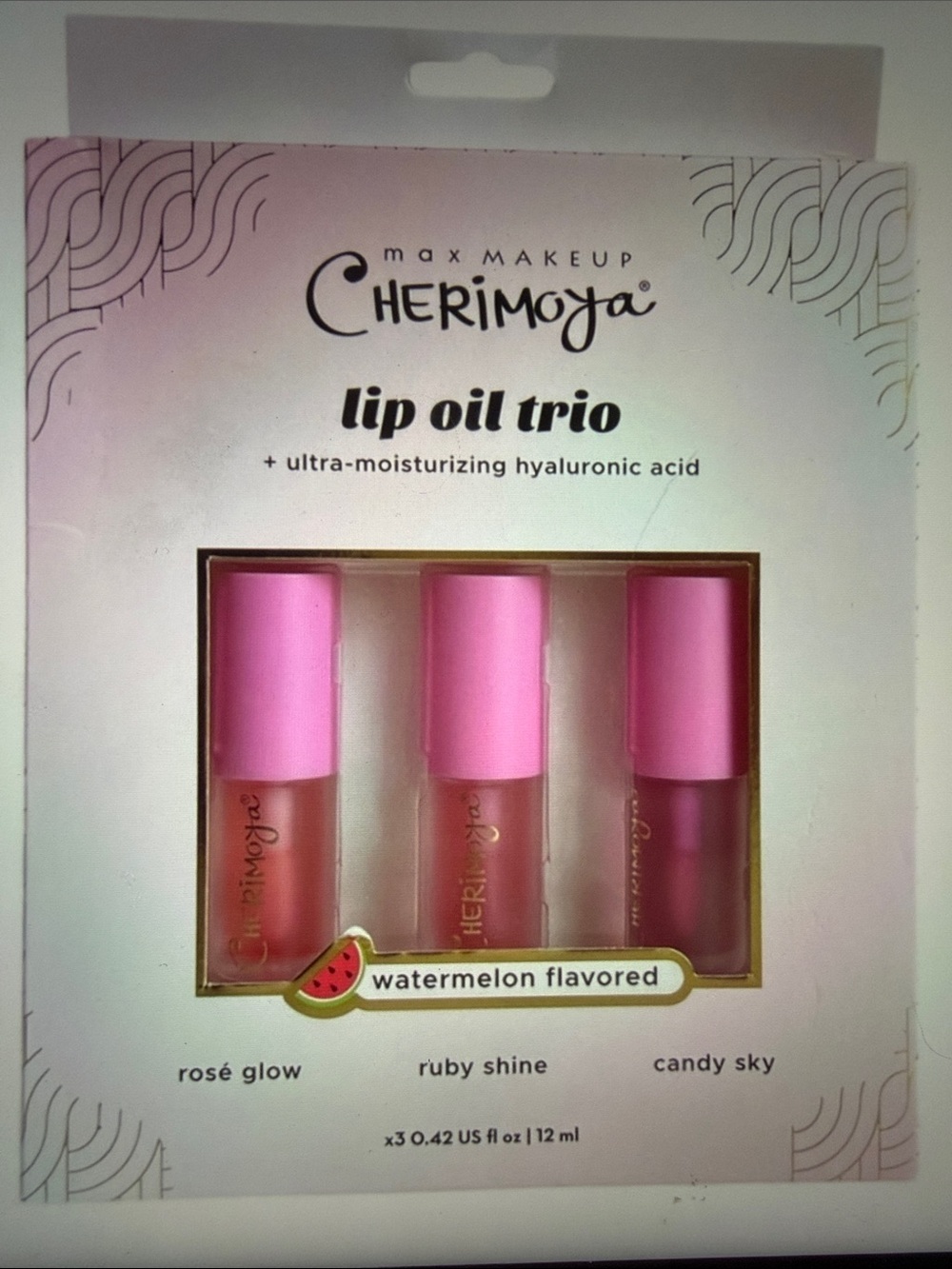 Lip Oil Trio — Pink Lip Oils (Rosé Glow, Ruby Shine, Candy Sky)